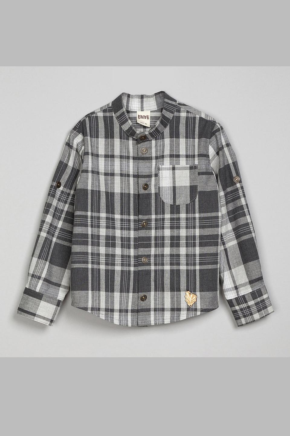 Рубашка ЁМАЁ в клетку серая