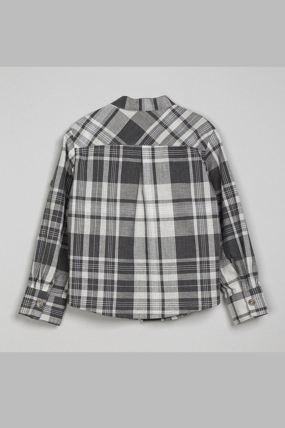 Рубашка ЁМАЁ в клетку серая