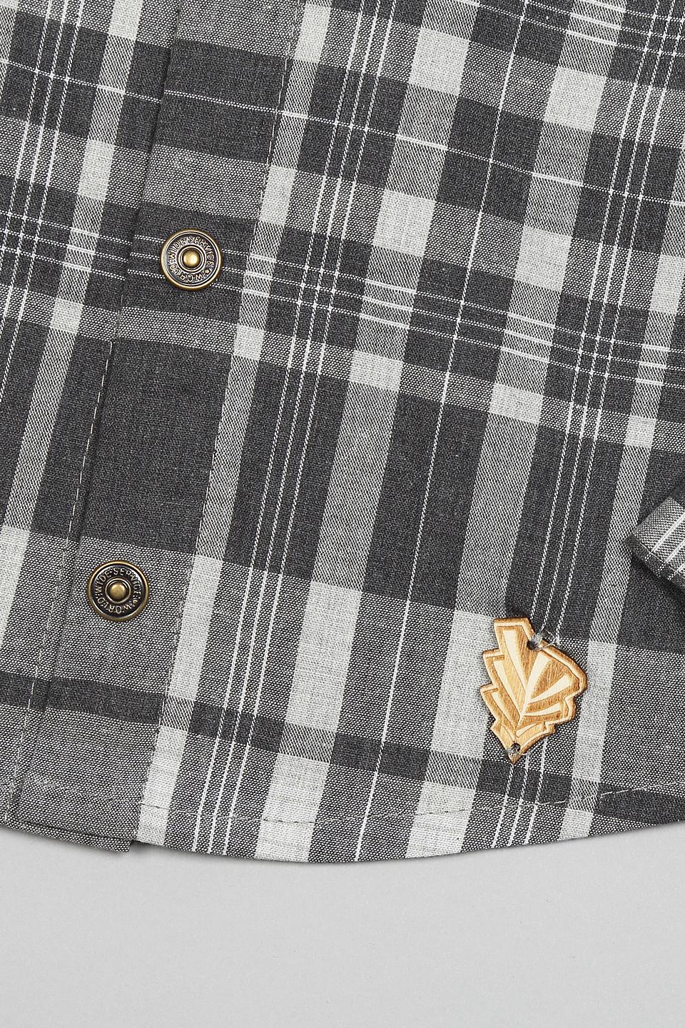 Рубашка ЁМАЁ в клетку серая