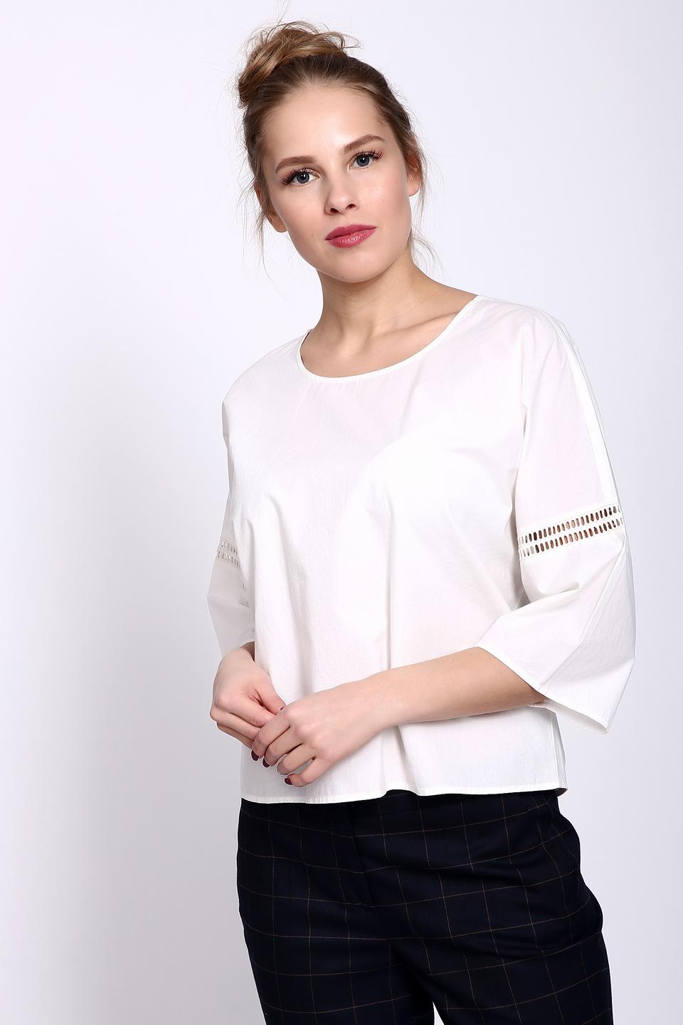 Блуза Oui белая с вышивкой