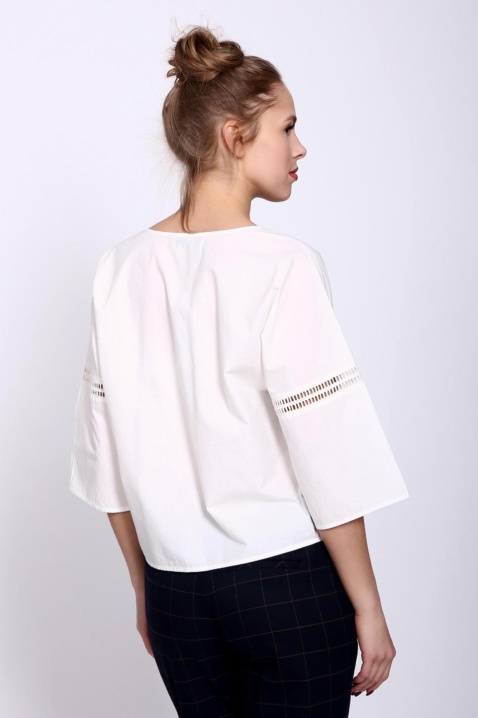 Блуза Oui белая с вышивкой